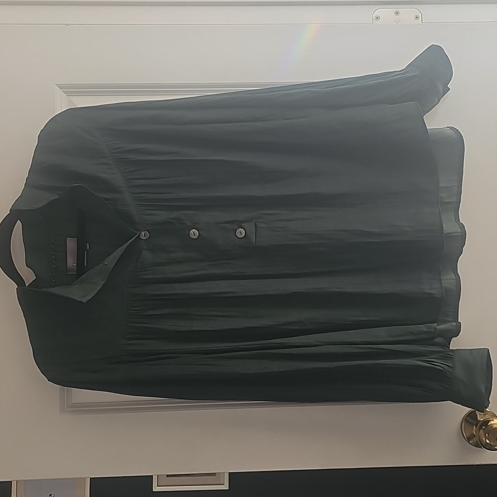 Anthropologie forest green blouse